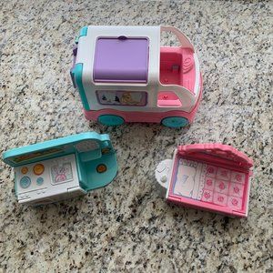 3 Playskool Flip N Fancy Playset: Van, Cook & Clean, Bed & Bath